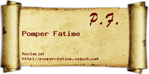 Pomper Fatime névjegykártya